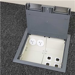 2 Power Plastic Lid Floor Outlet Box