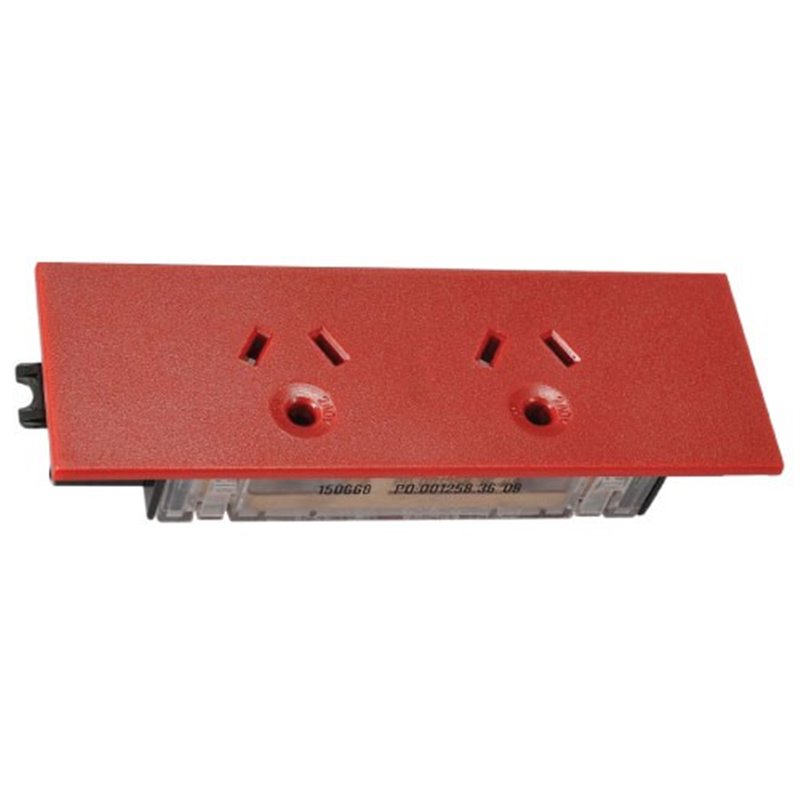 Double GPO Quick Fit Auto Switched Outlet Round Earth (Red)
