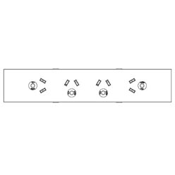 Quad GPO Quick Fit Auto Switched Outlet  Round Earth (Red)