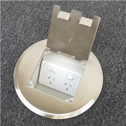 Floor Outlet Box 1 Standard DGPO Stainless Steel Round Flush 145 Series