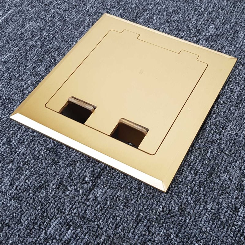 Floor Outlet Box 1 Standard GPO Brass Flush 145 Series