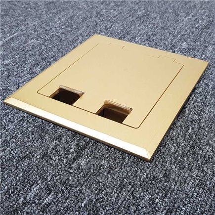 Floor Outlet Box 1 Standard GPO Brass Flush 145 Series