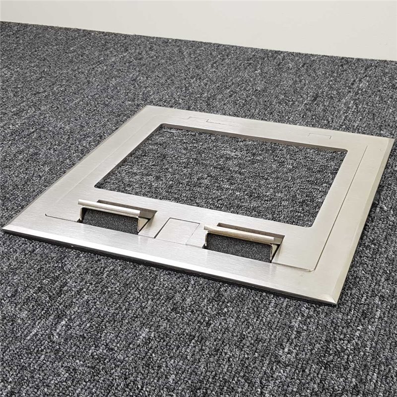 2 Power 10 Data Stainless Steel Recessed Lid  Floor Outlet Box