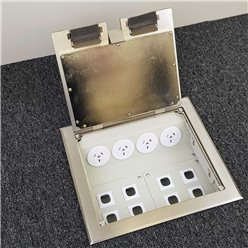 4 Power Stainless Steel Recessed Lid  Floor Outlet Box