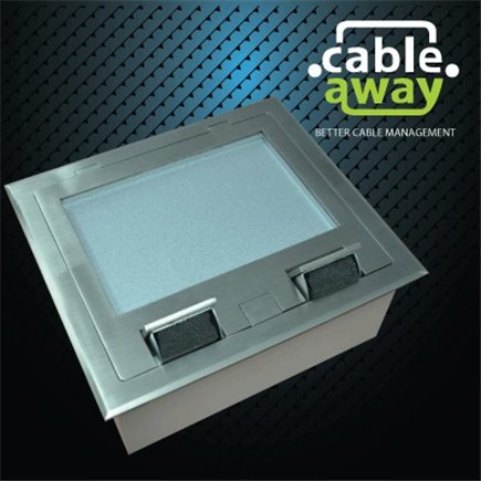 4 Power 8 Data Stainless Steel Recessed Lid  Floor Outlet Box