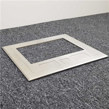 4 Power 10 Data Stainless Steel Recessed Lid  Floor Outlet Box