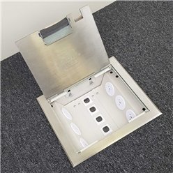 6 Power 5 Data Stainless Steel Flush Lid  Floor Outlet Box