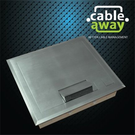 4 Power 6 Data Shallow Stainless Steel Flush Floor Outlet Box