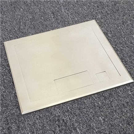 4 Power Shallow Stainless Steel Flush Floor Outlet Box