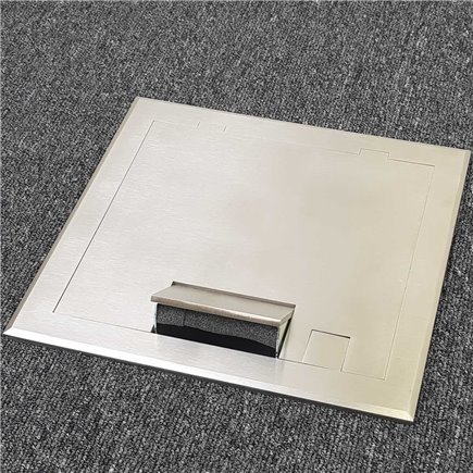 2 Power 6 Data Shallow Stainless Steel Flush Floor Outlet Box