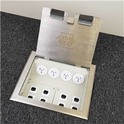 4 Power Stainless Steel Flush Lid  Floor Outlet Box