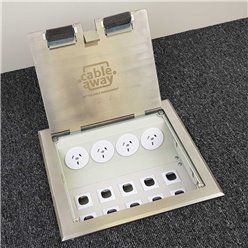 4 Power Stainless Steel Flush Lid  Floor Outlet Box