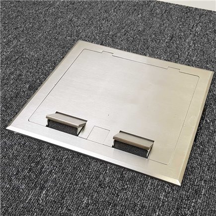 4 Power 10 Data Stainless Steel Flush Lid  Floor Outlet Box