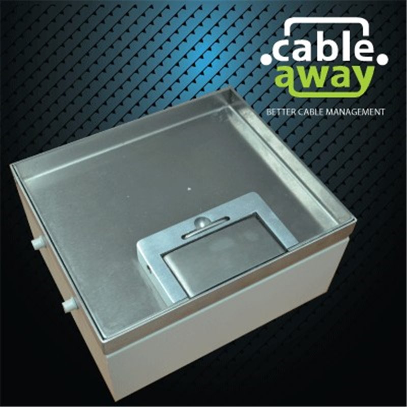 2 Power 4 Data Stainless Steel 14mm Recessed Lid  Floor Outlet Box