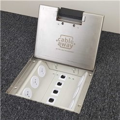 4 Power Stainless Steel 19mm Recessed Lid  Floor Outlet Box