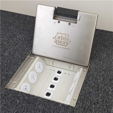 4 Power Stainless Steel 19mm Recessed Lid  Floor Outlet Box