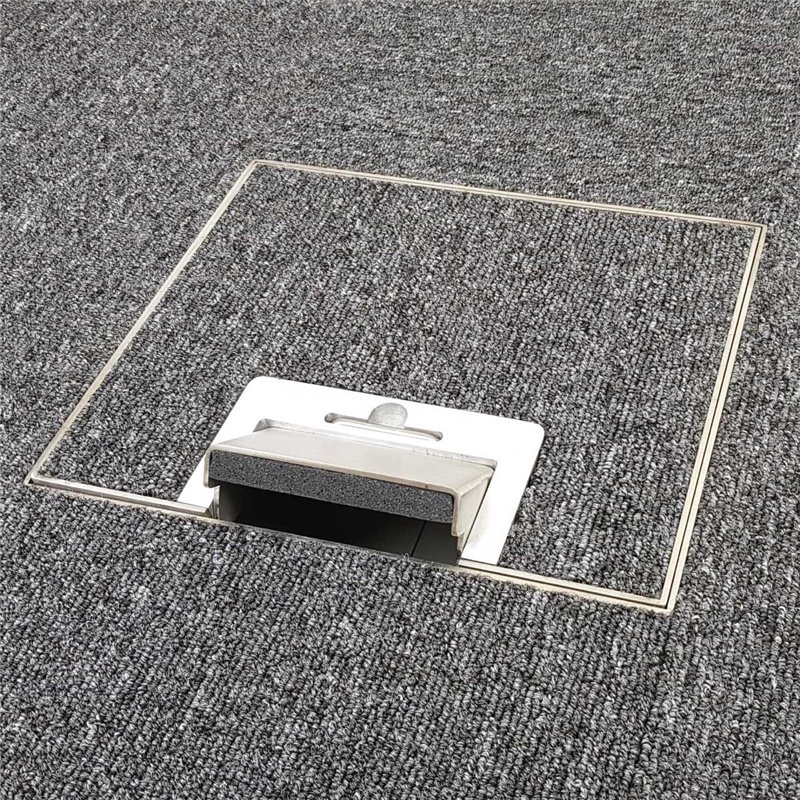2 Power 4 Data Shallow Stainless Steel 14mm Recessed lid Floor Outlet Box
