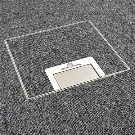 2 Power 6 Data Shallow Stainless Steel 14mm Recessed lid Floor Outlet Box