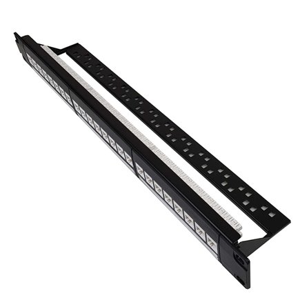 1RU 24 Port Cat6A Universal Termination Patch Panel