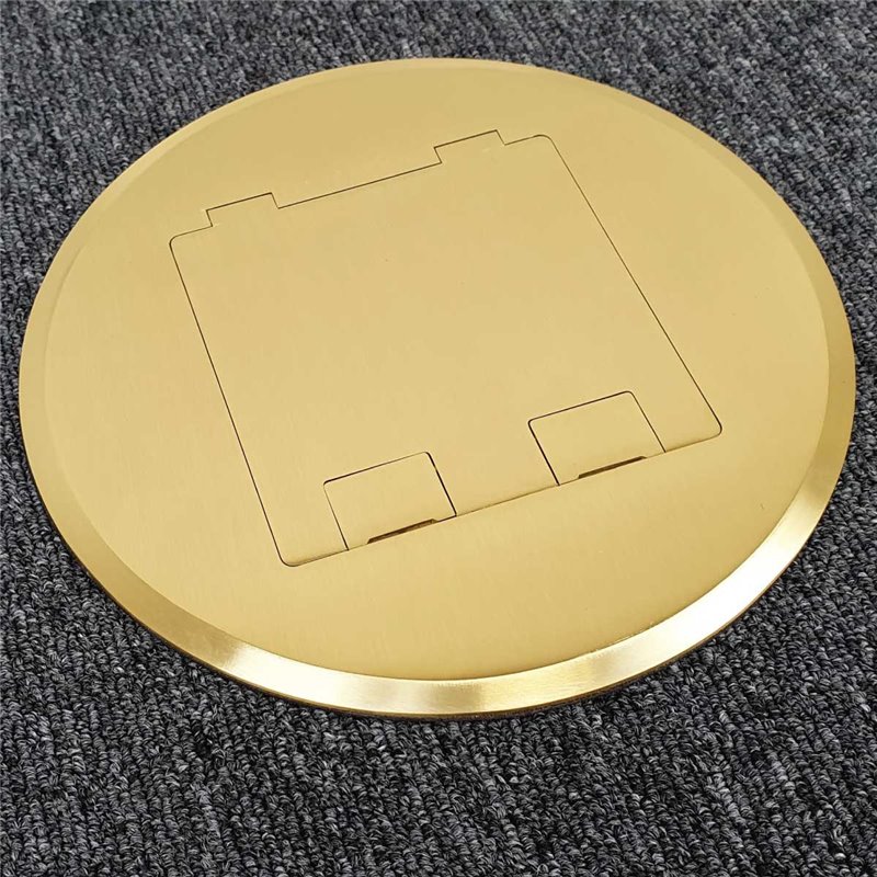 Floor Outlet Box 1 Standard DGPO Brass Round Flush 145 Series