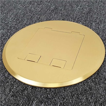 Floor Outlet Box 1 Standard DGPO Brass Round Flush 145 Series