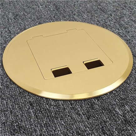 Shallow Floor Outlet Box 2 Power Brass Round Flush 145 Series
