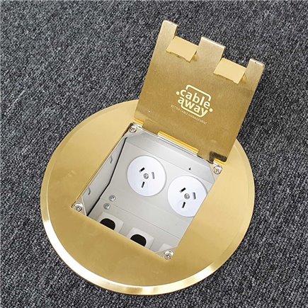 Floor Outlet Box 2 Power Brass Round Flush 145 Series