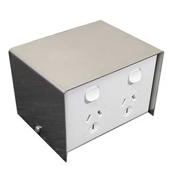 FP Series Floor Pedestal Outlet Box Stainless Steel 2 x DGPO