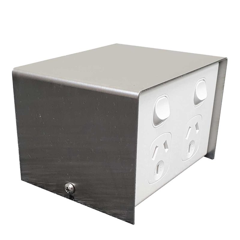 FP Series Floor Pedestal Outlet Box Stainless Steel 2 x DGPO + 2 x Data Provisions