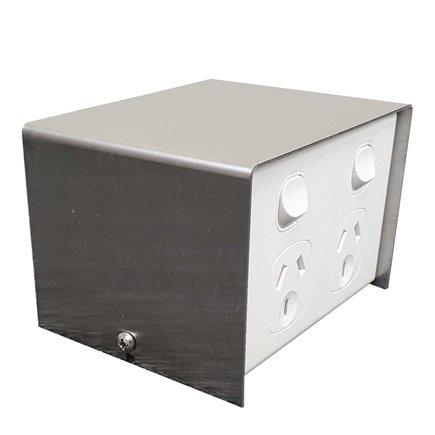 FP Series Floor Pedestal Outlet Box Stainless Steel 2 x DGPO + 2 x Data Provisions