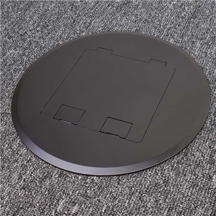 Floor Outlet Box 1 Standard DGPO Stainless Steel Black Round Flush 145 Series