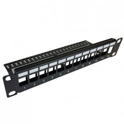 1RU 12 Port Unloaded Patch Panel 10" (Key Stone Jacks)