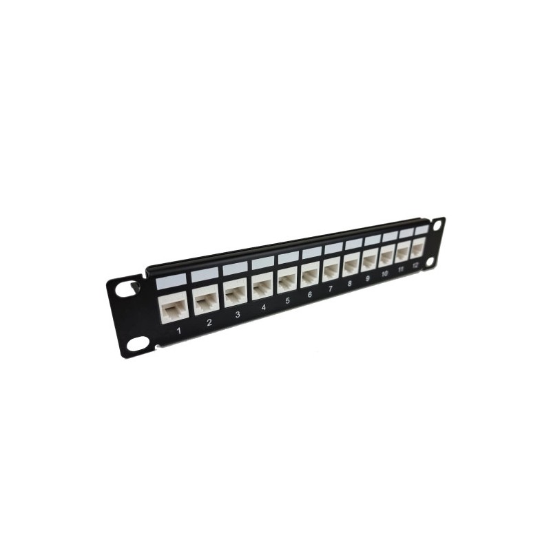 1RU 12 Port Patch Panel 10" (Key Stone Jacks)