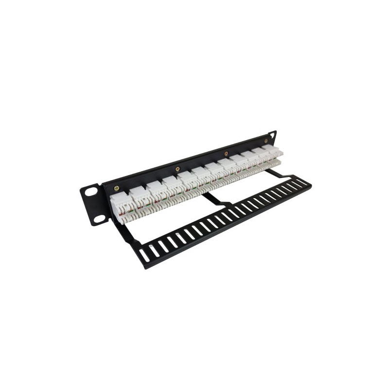 1RU 12 Port Patch Panel 10" (Key Stone Jacks)