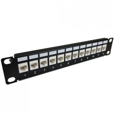 1RU 12 Port Patch Panel 10" (Key Stone Jacks)