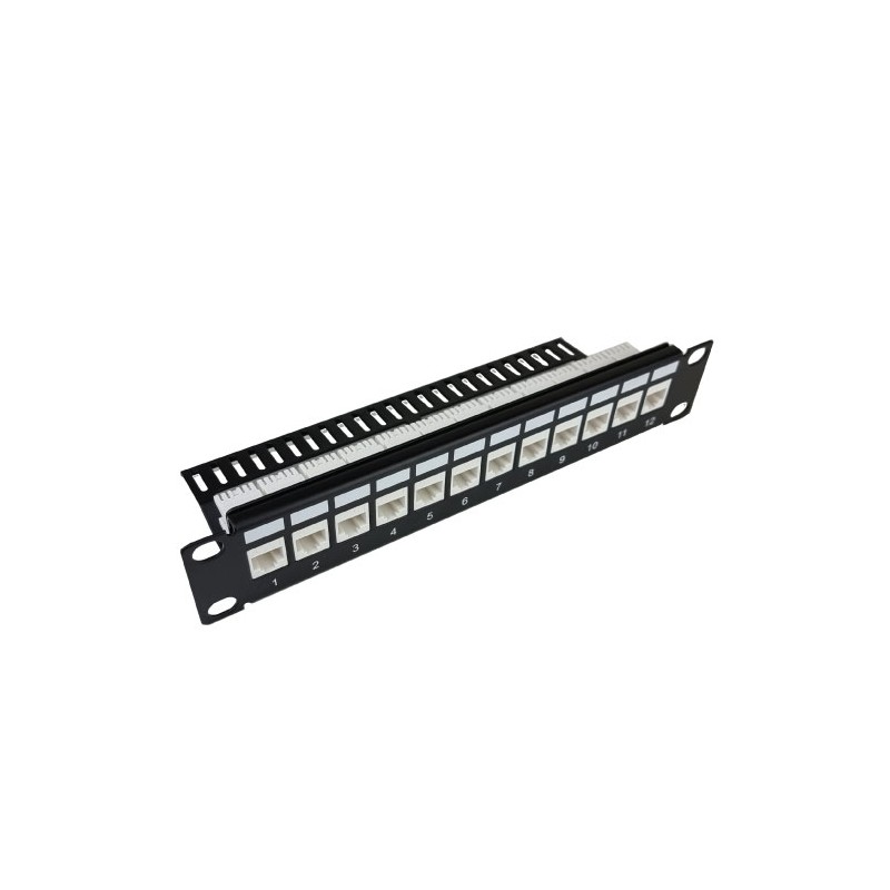 1RU 12 Port Patch Panel 10" (Key Stone Jacks)