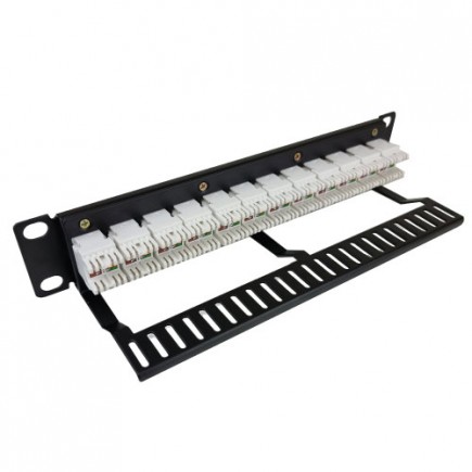 1RU 12 Port Patch Panel 10" (Key Stone Jacks)