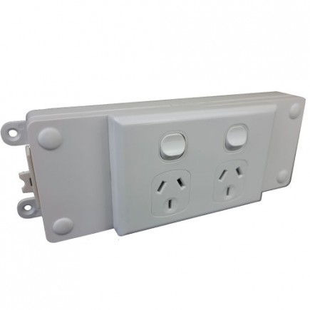 SOFT WIRED DOUBLE SWITCHED OUTLET (WHITE)