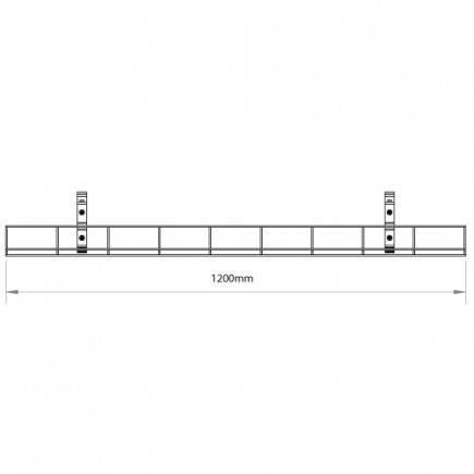 1200mm Single Tier Back to Back Under Desk Cable Basket KIT (white)