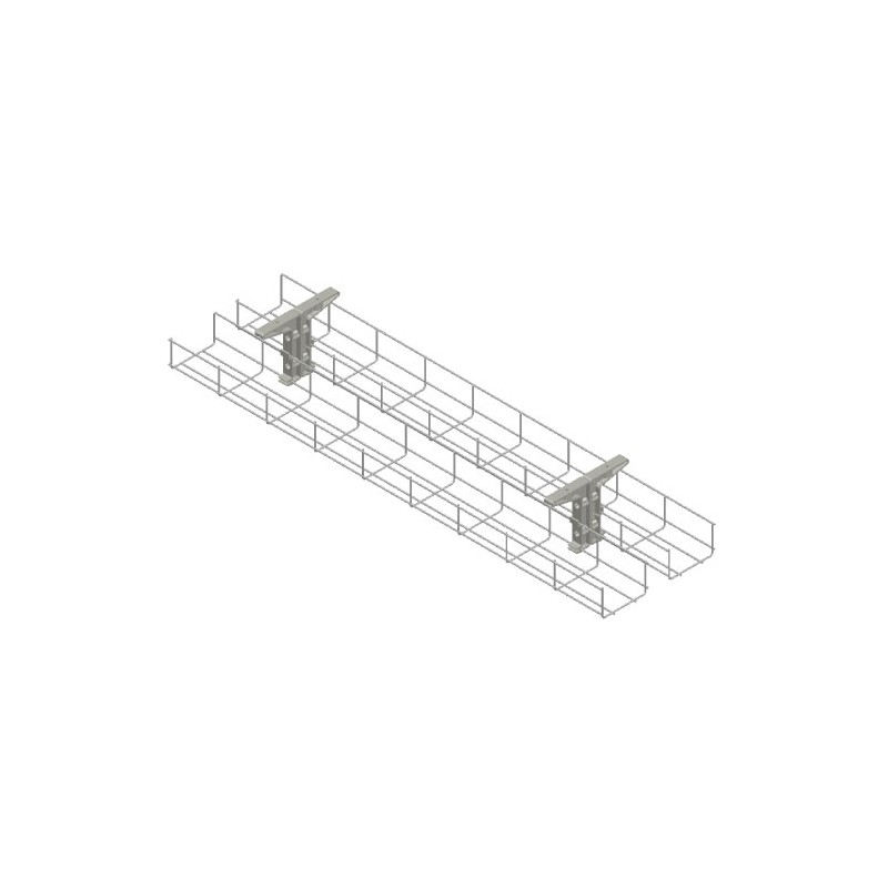 2400mm Single Tier Back to Back Under Desk Cable Basket KIT (white)