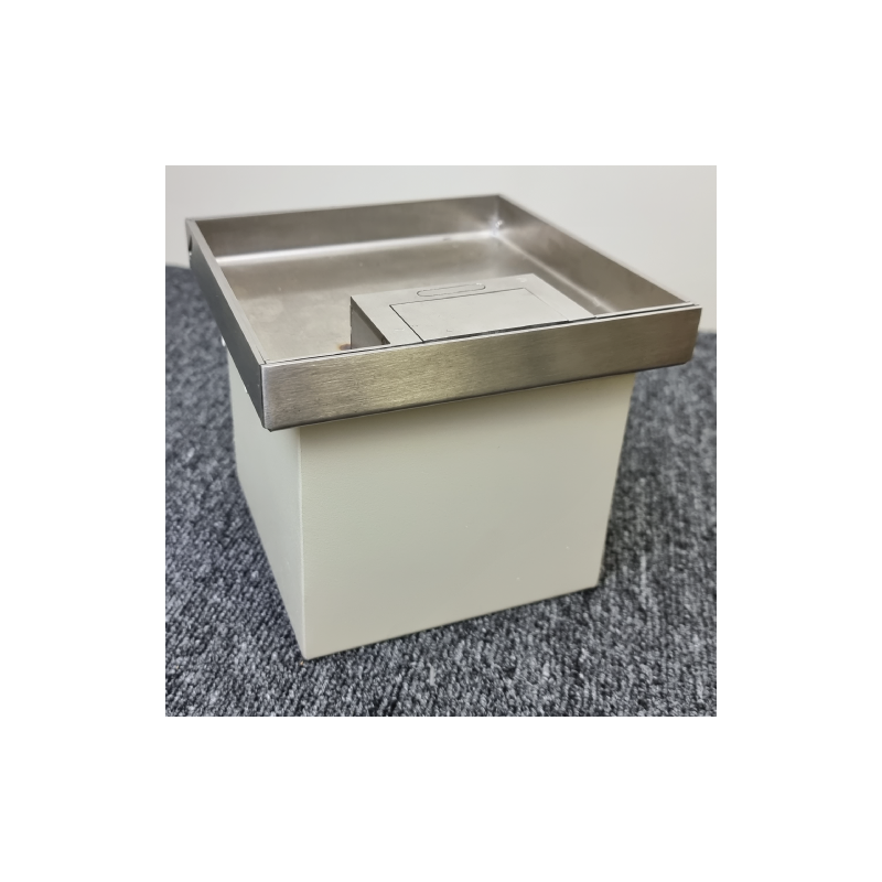 Shallow Floor Outlet Box 2 Power 19mm Stainless Steel Recessed Lid 145 Series