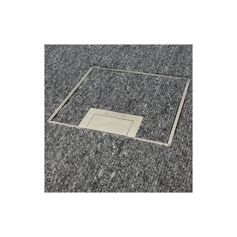 Shallow Floor Outlet Box 2 Power 19mm Stainless Steel Recessed Lid 145 Series