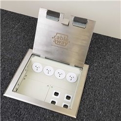 4 Power Stainless Steel Flush Lid  Floor Outlet Box