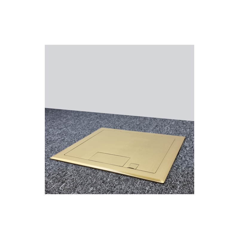 4 Power 6 Data Shallow Brass Flush Floor Outlet Box