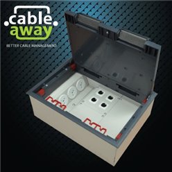 Floor Outlet Box 4 Power Plastic Recessed Lid Provision for 8 Data