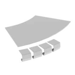 Unex Flat corner cover 45Â° 200 R300 in U23X