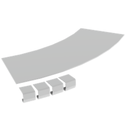 Unex Flat corner cover 45Â° 200 R600 in U23X