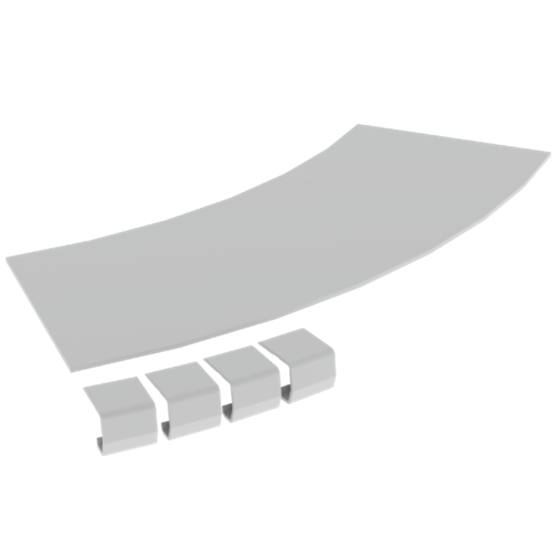 Unex Flat corner cover 45Â° 200 R600 in U23X