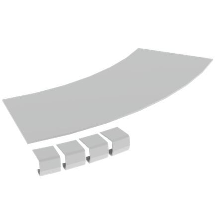 Unex Flat corner cover 45Â° 200 R600 in U23X