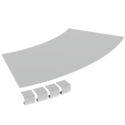 Unex Flat corner cover 45Â° 300 R600 in U23X